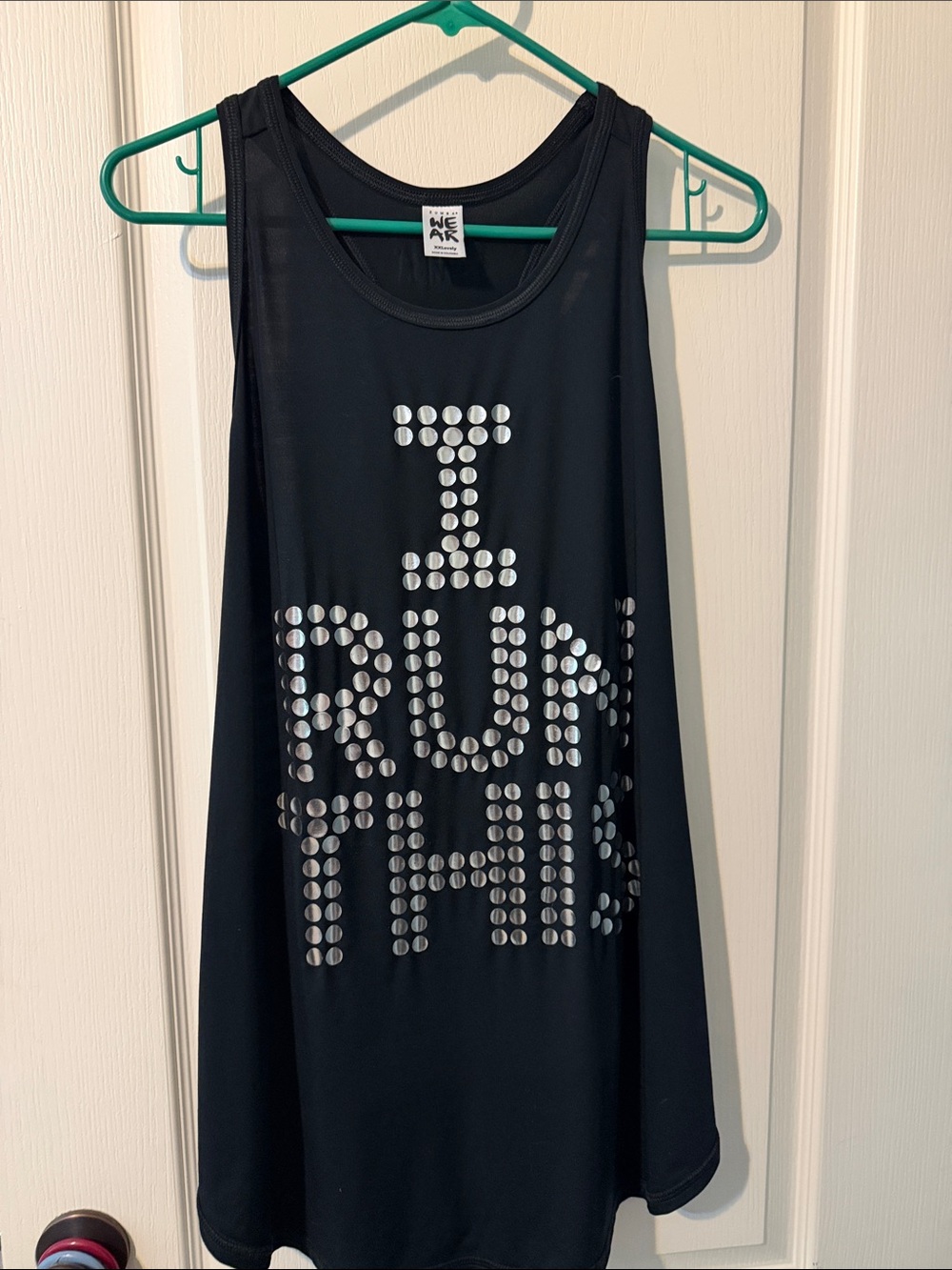 Zumba Fitness Black Tank with Silver Studded Text